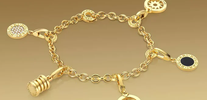 elegant BVLGARI gold bracelet for girls