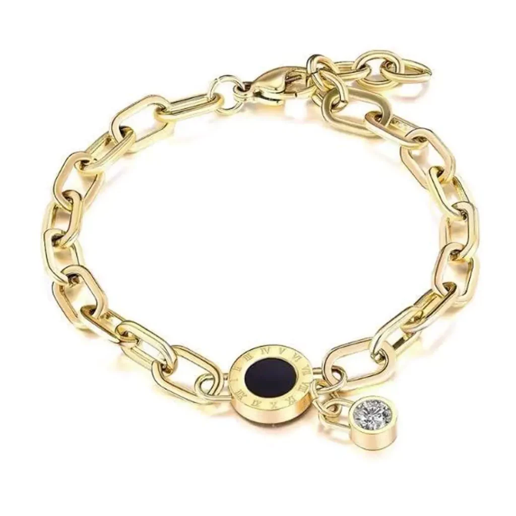 ornate BVLGARI gold bracelet for girls 