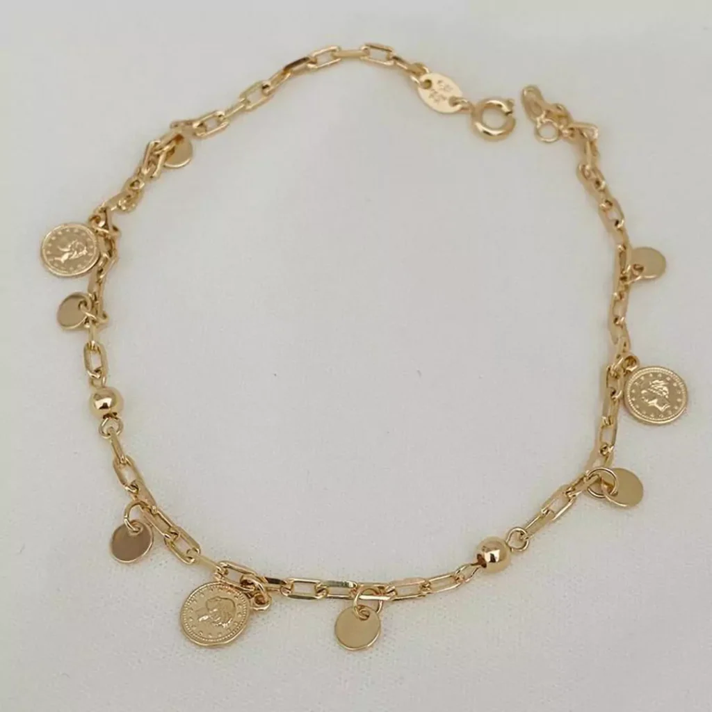 dazzling gold coin anklets 