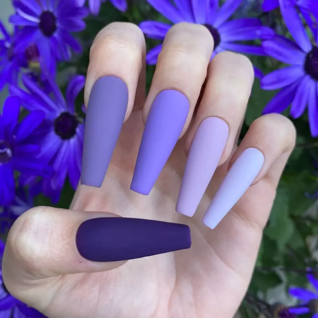 dazzling matte and velvet long nail designs 