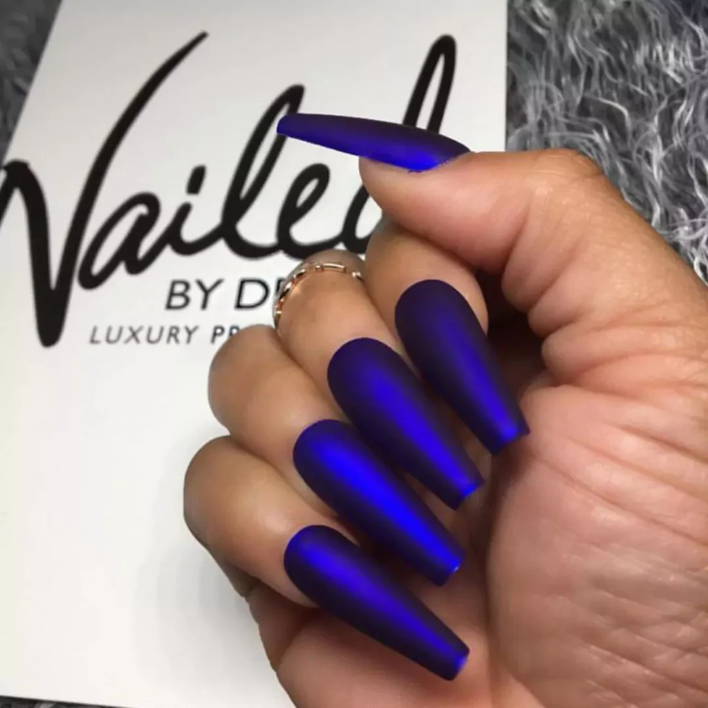 chic matte and velvet long nail designs 