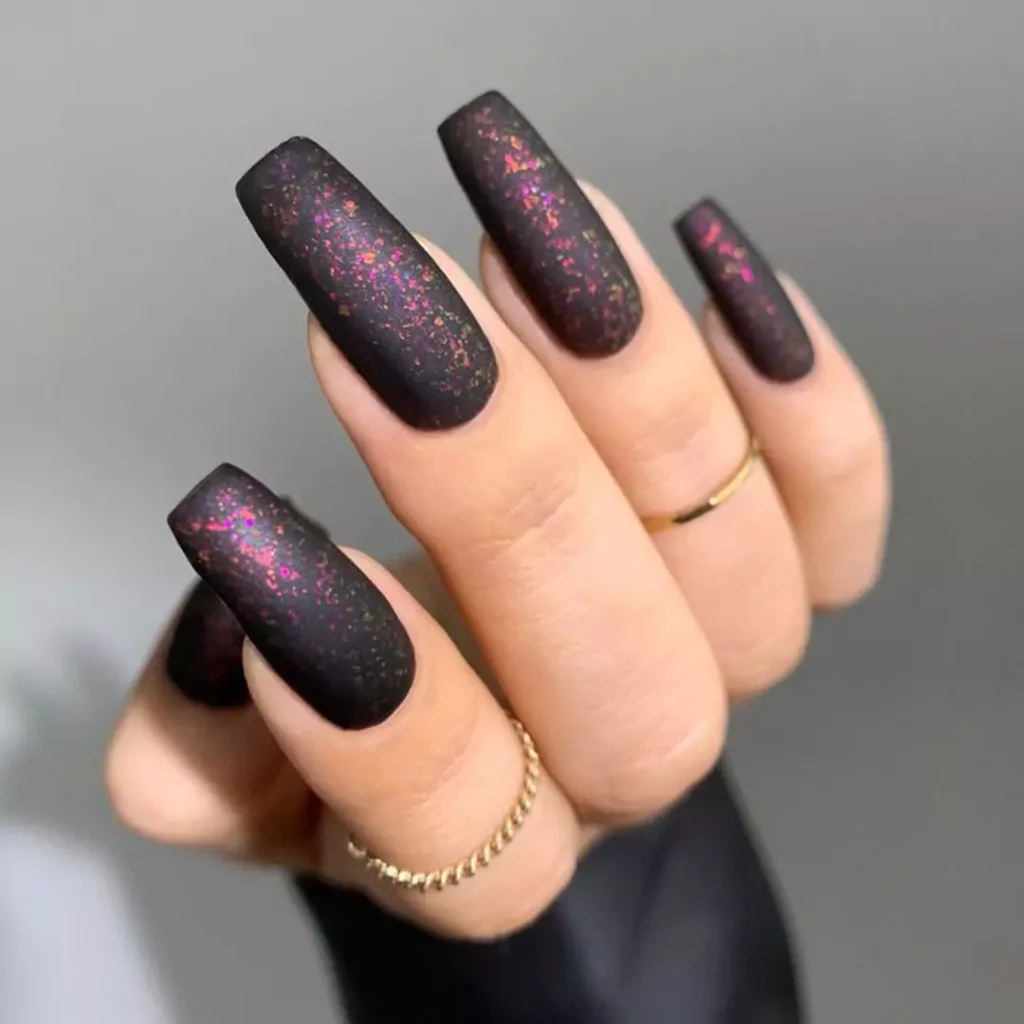 glamorous matte and velvet long nail designs 