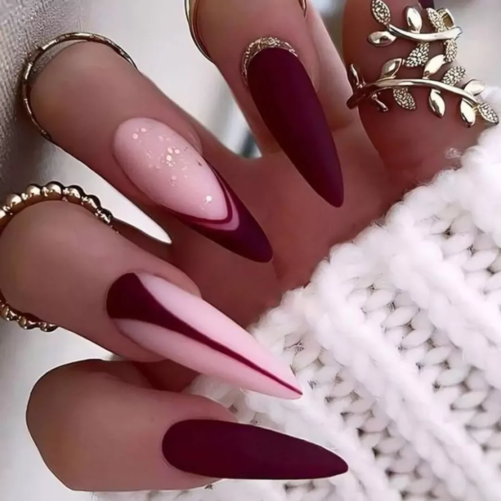 stunning matte and velvet long nail designs 