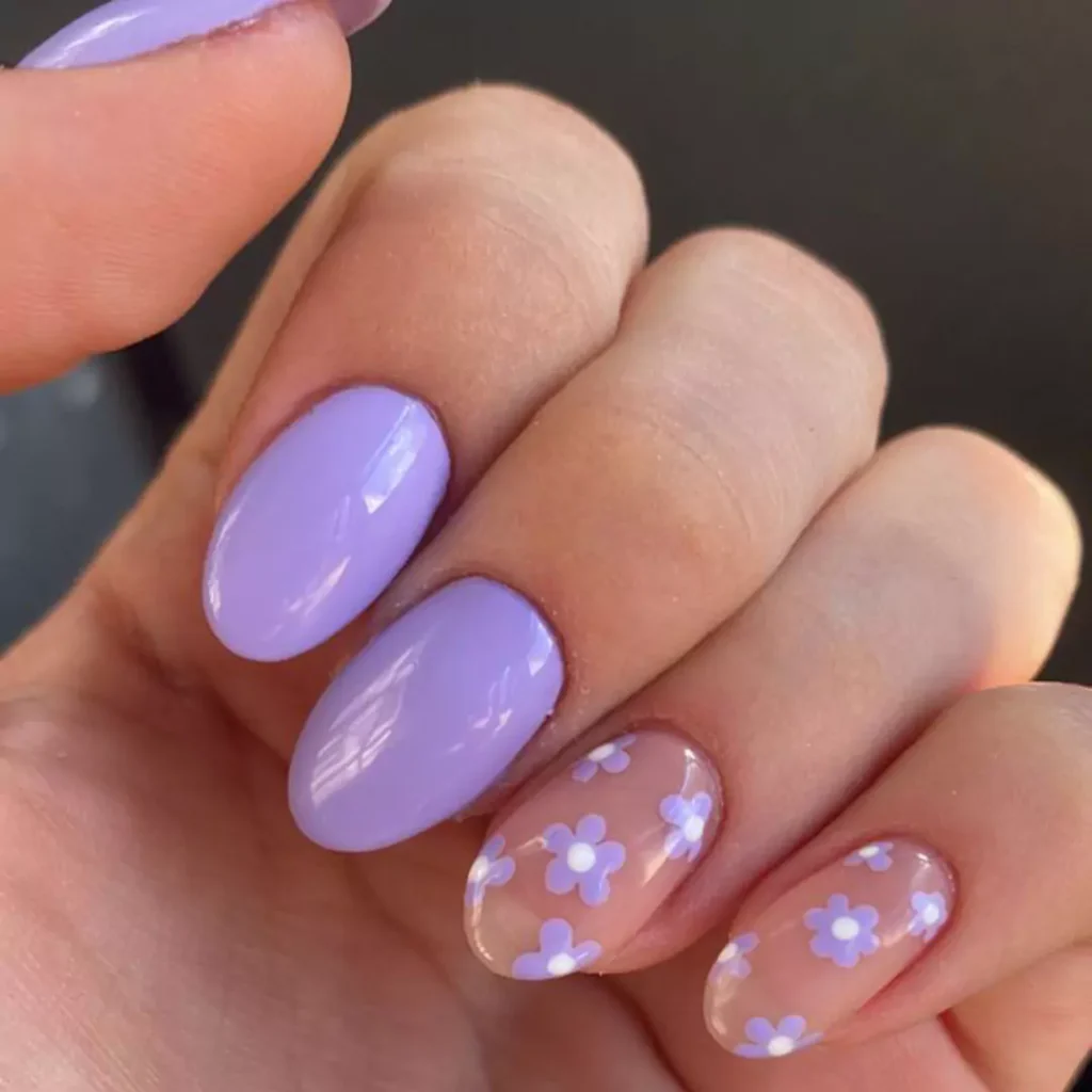 regal Nail Designs in Light Purple theme 