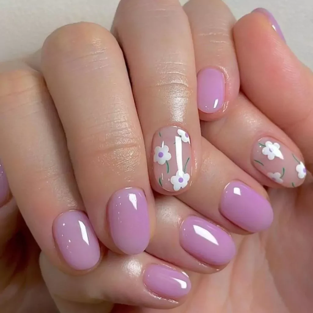 minimalistic Nail Designs in Light Purple theme 