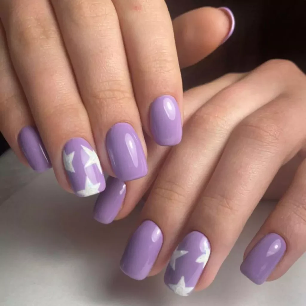 trendy Nail Designs in Light Purple theme 