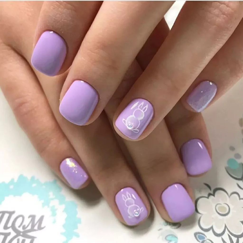 unique Nail Designs in Light Purple theme 