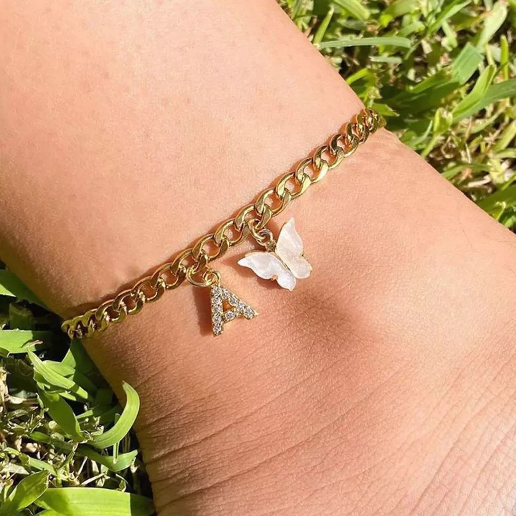 special gold butterfly-shaped anklets