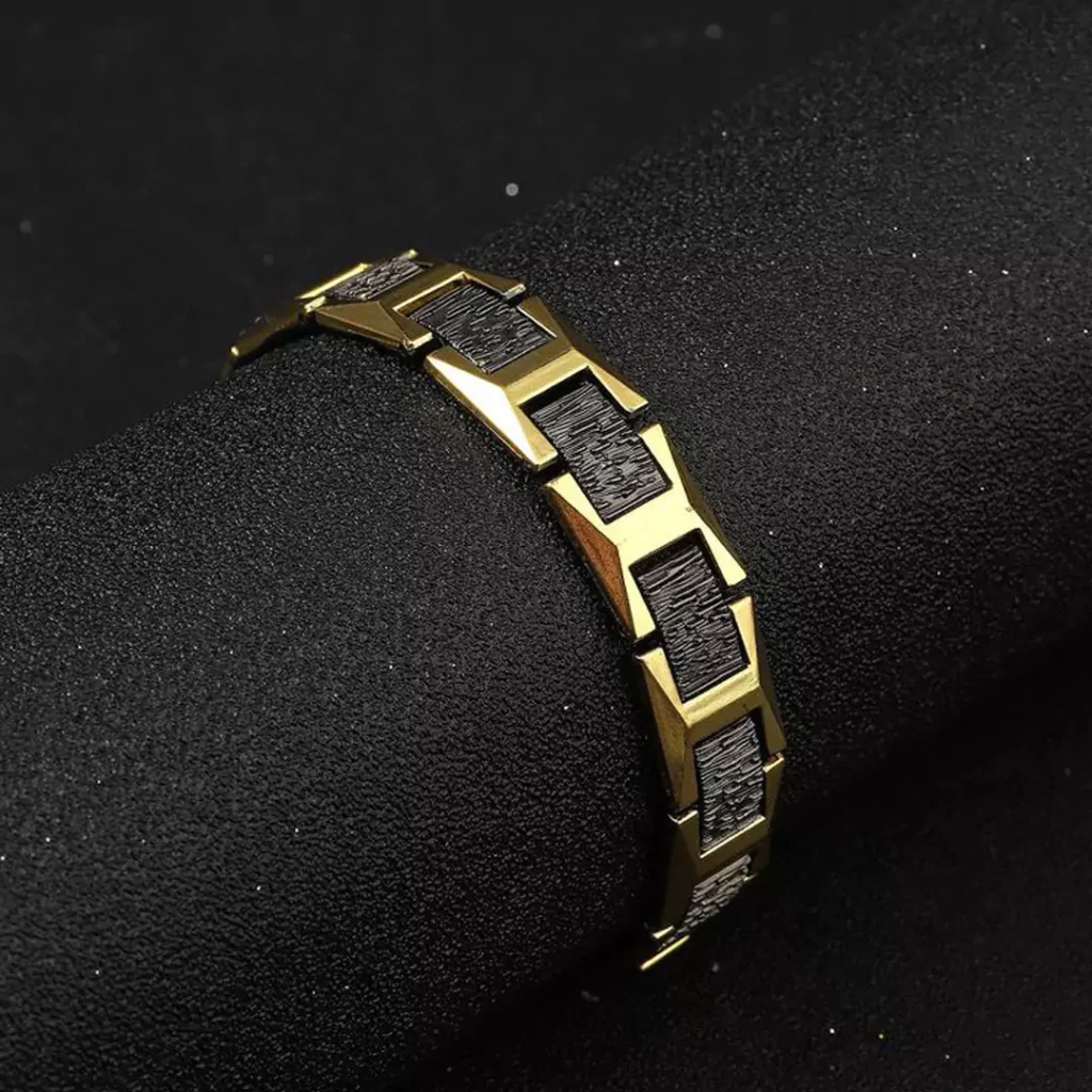 sophisticated leather strap gold bracelets for men 