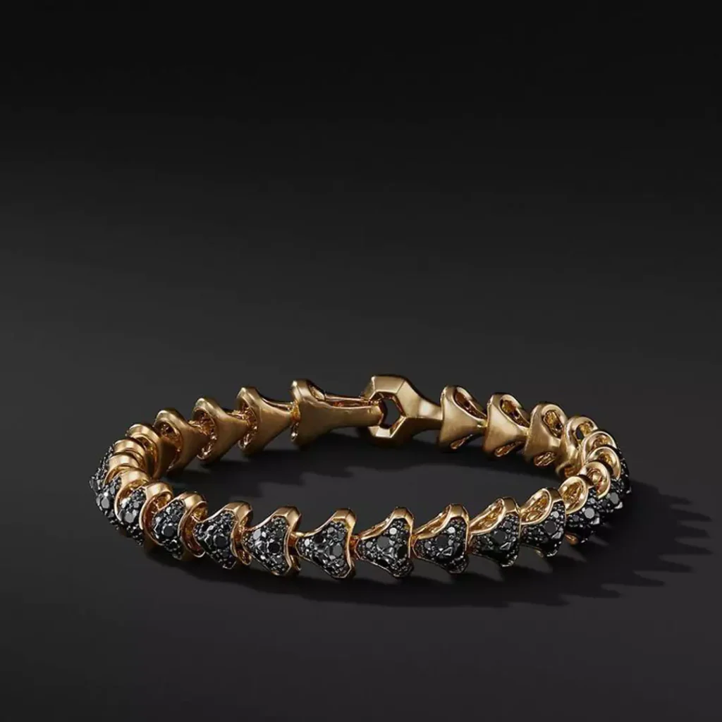 elegant black diamond gold bracelets