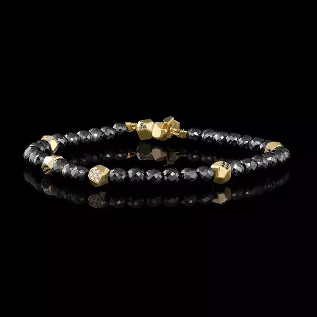 exquisite black diamond gold bracelets