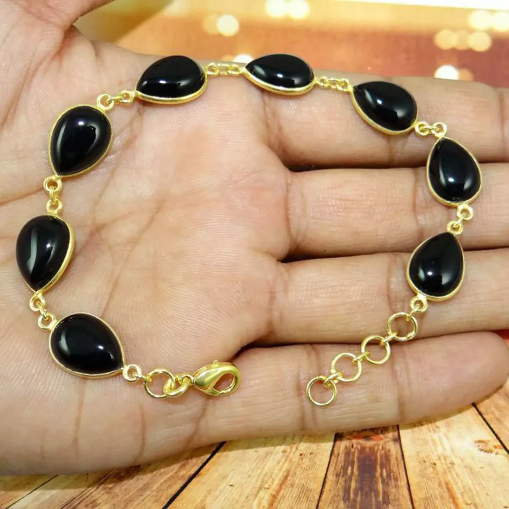 refine black diamond gold bracelets