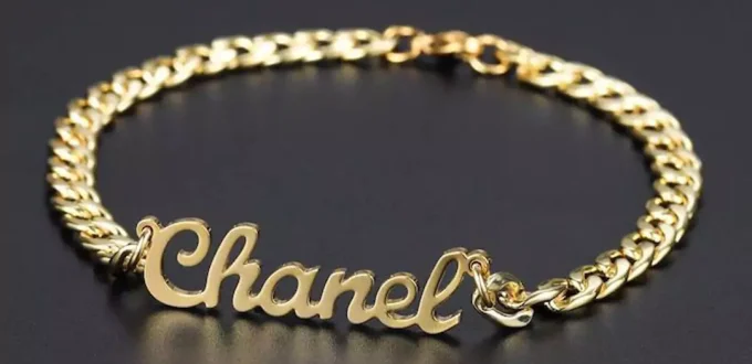 stylish gold bracelets with name designs for women