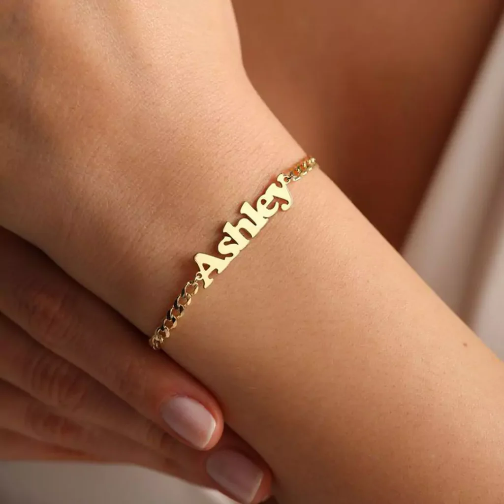 ornate gold bracelets with name designs for women 