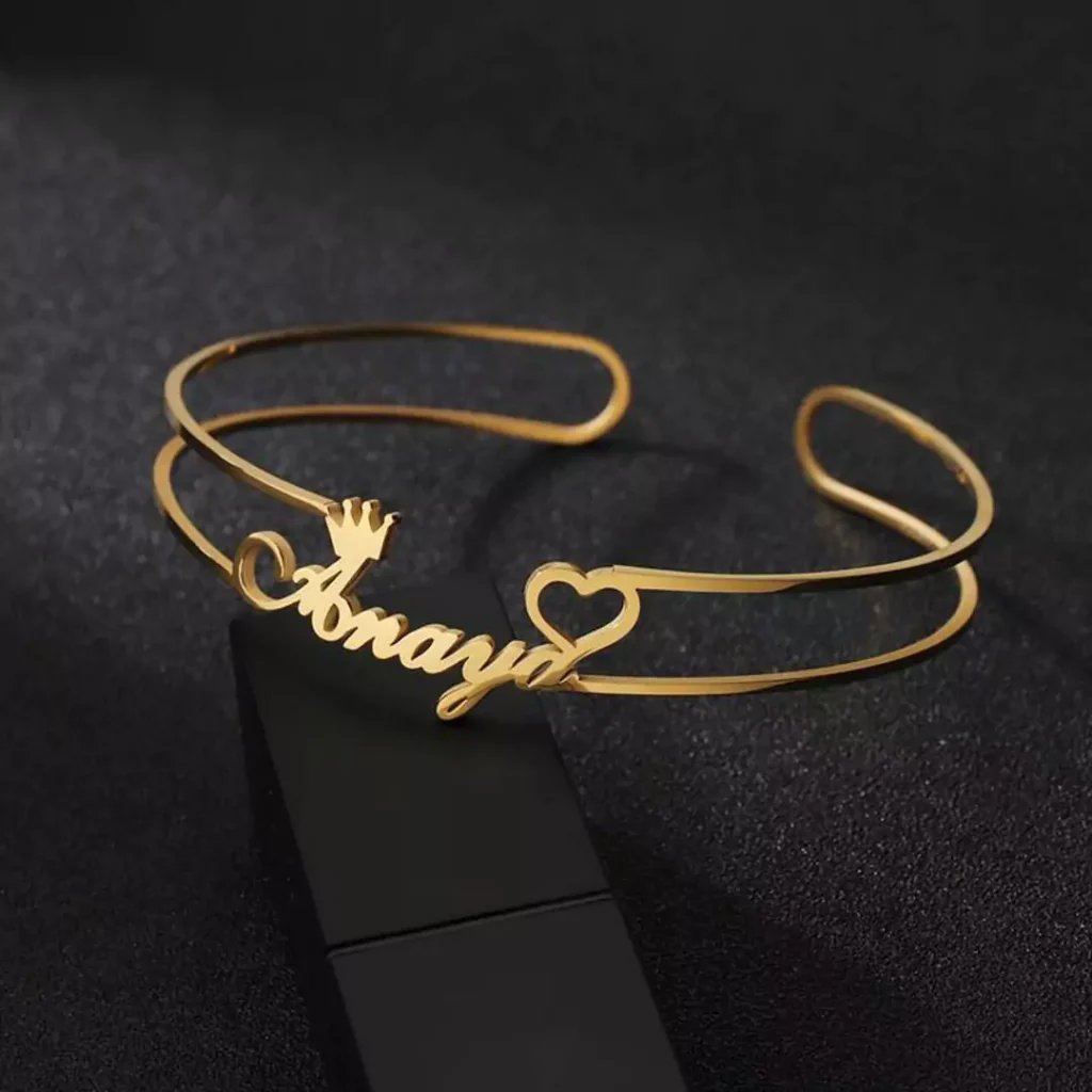 delicate gold bracelets with name designs for women 