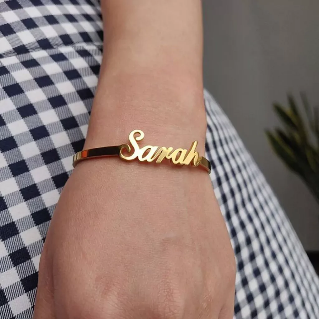 dazzling gold bracelets with name designs for women 