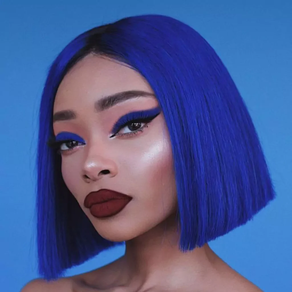 Enchanting fantasy blue hair color