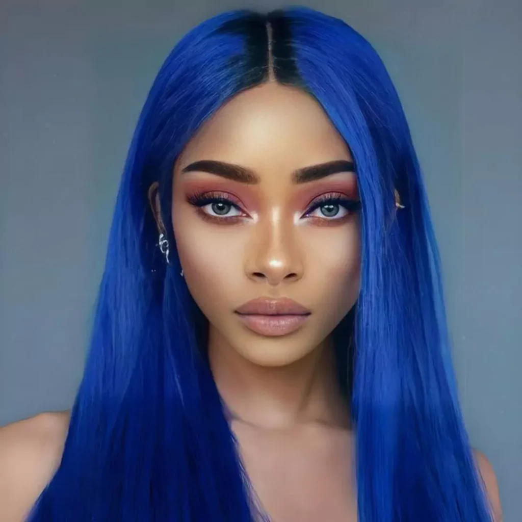 Stylish fantasy blue hair color