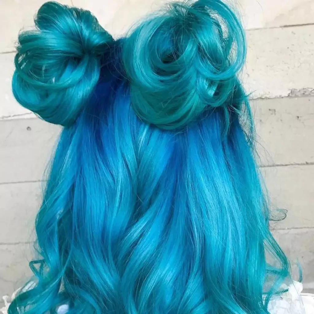 Stylish and fantasy blue hair color