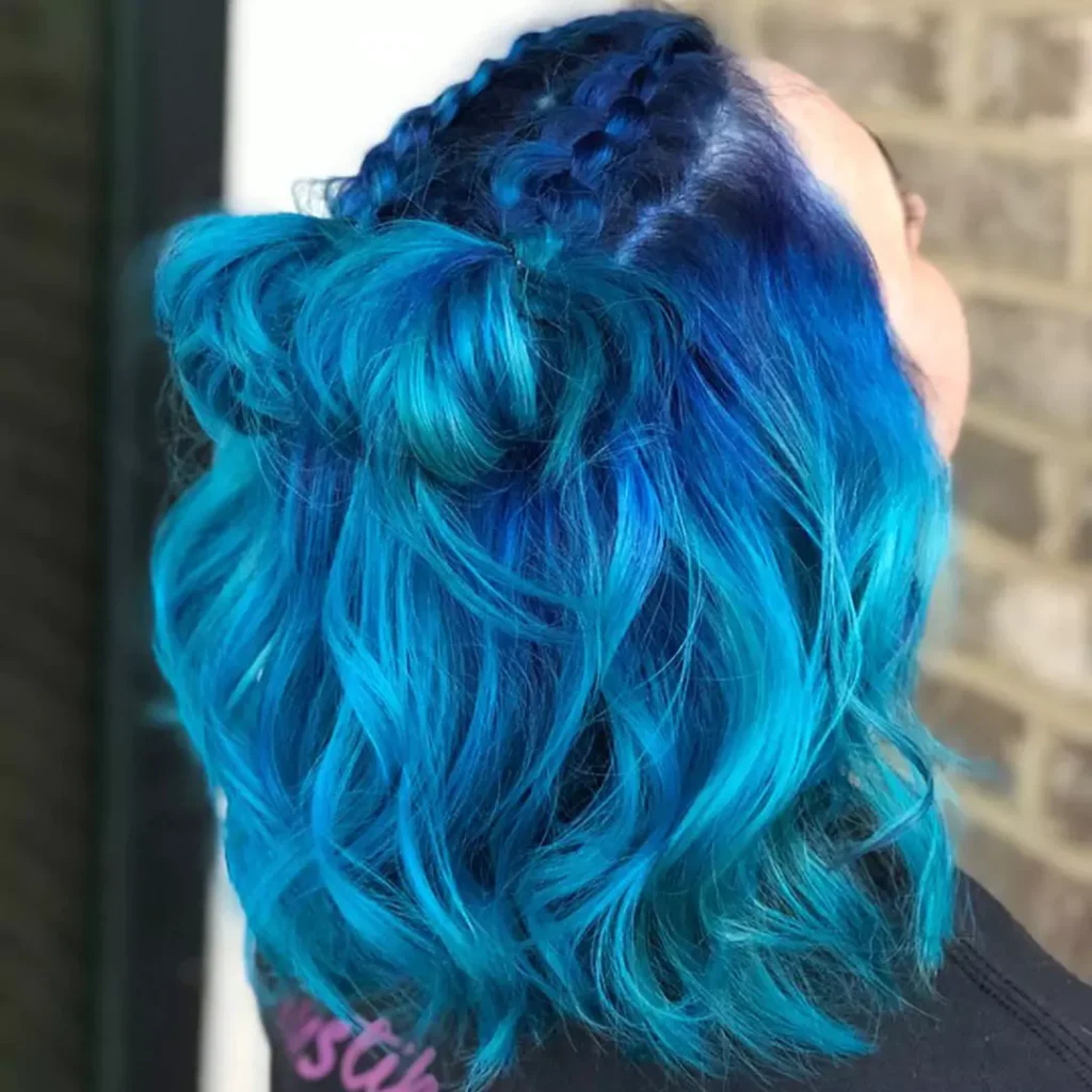 Beautiful and charming fantasy blue hair color