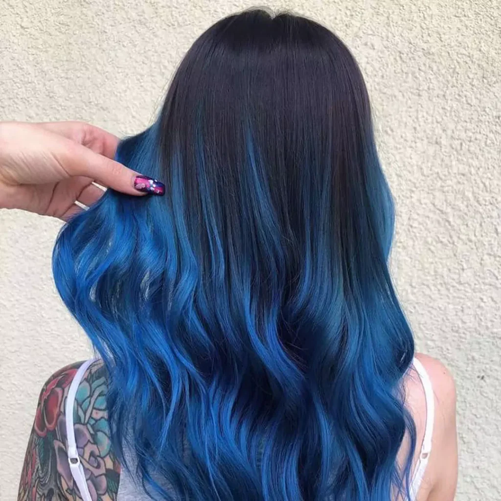 Attractive fantasy blue hair color