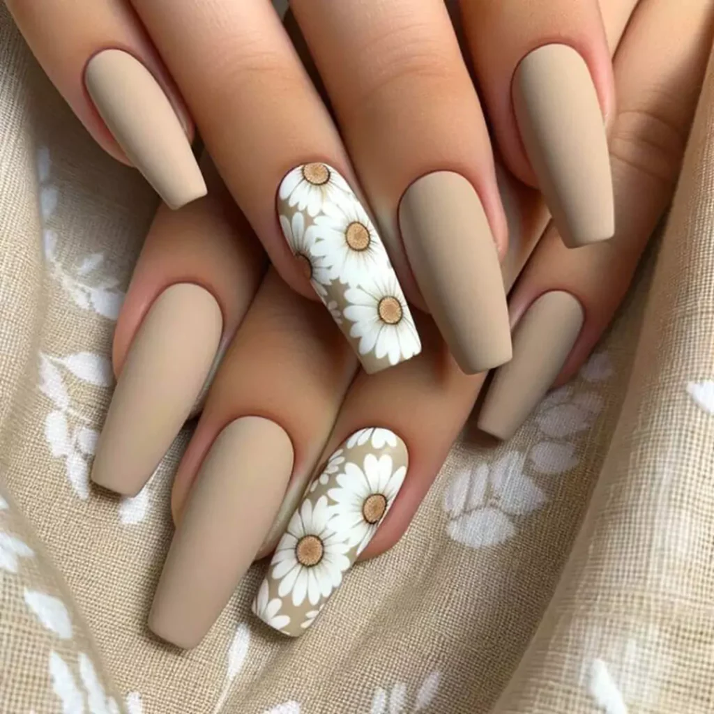 whimsical daisy flower nail designs