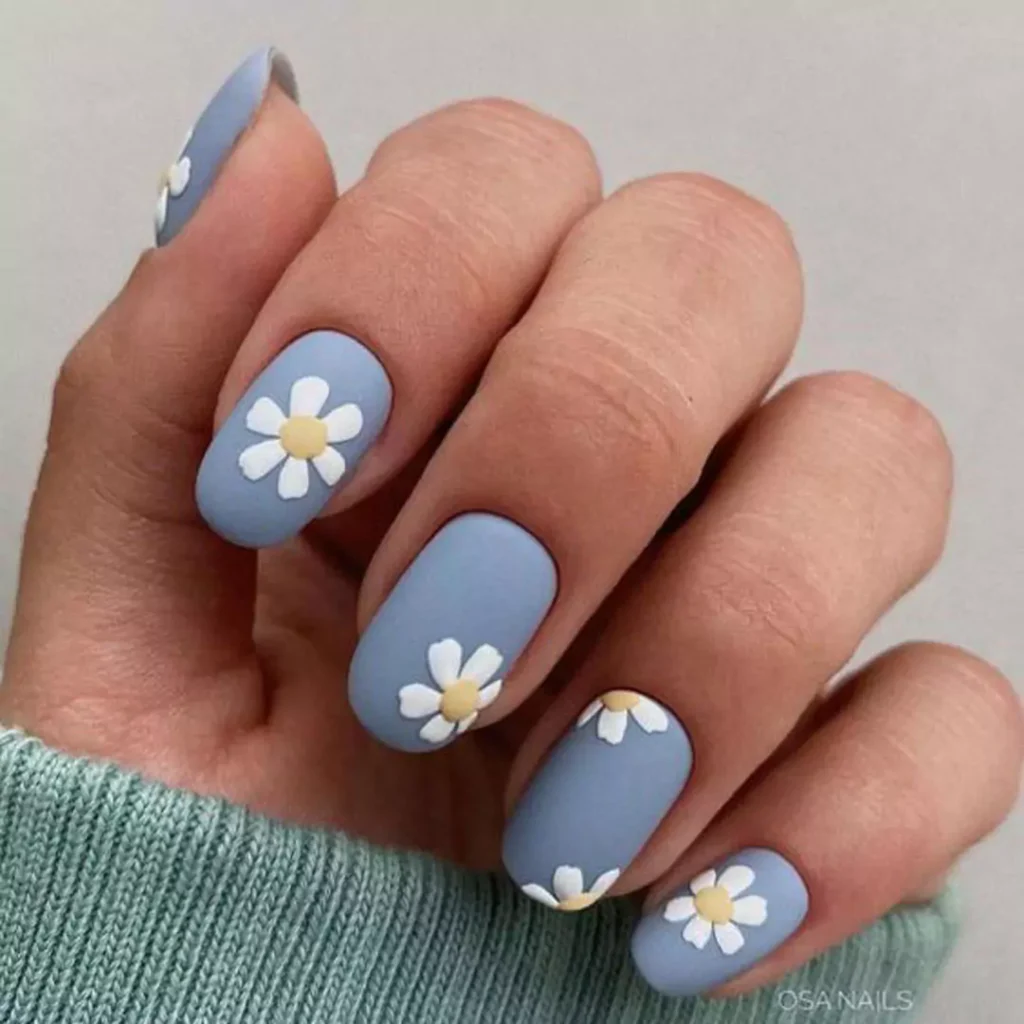 trendy daisy flower nail designs