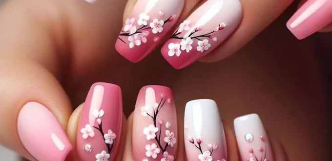 unique nail designs with a fantasy flower theme