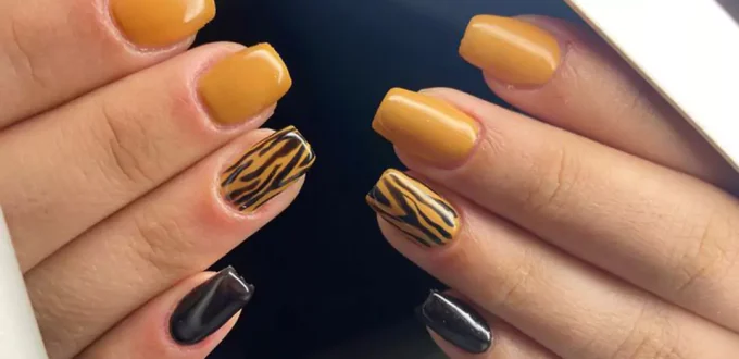 unique mustard nail art designs