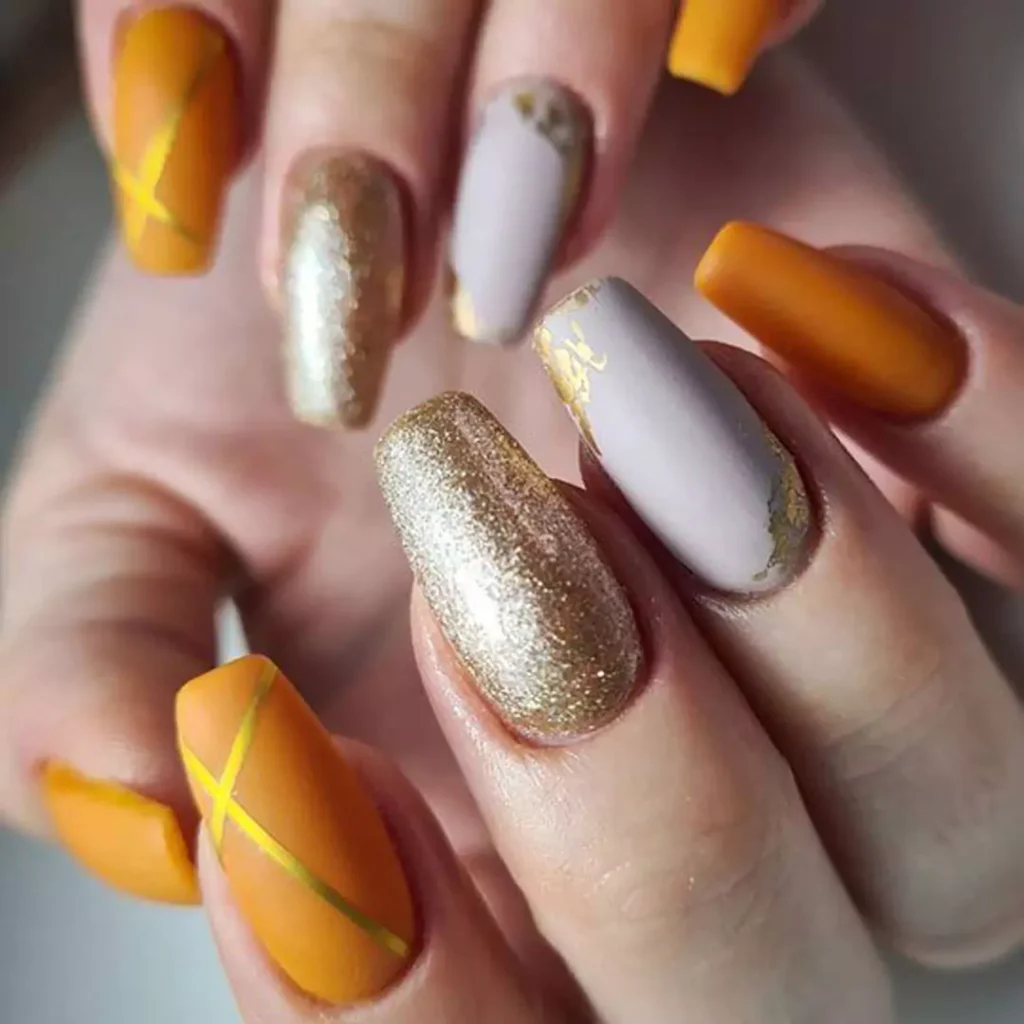 alluring Mustard Nail art Designs 