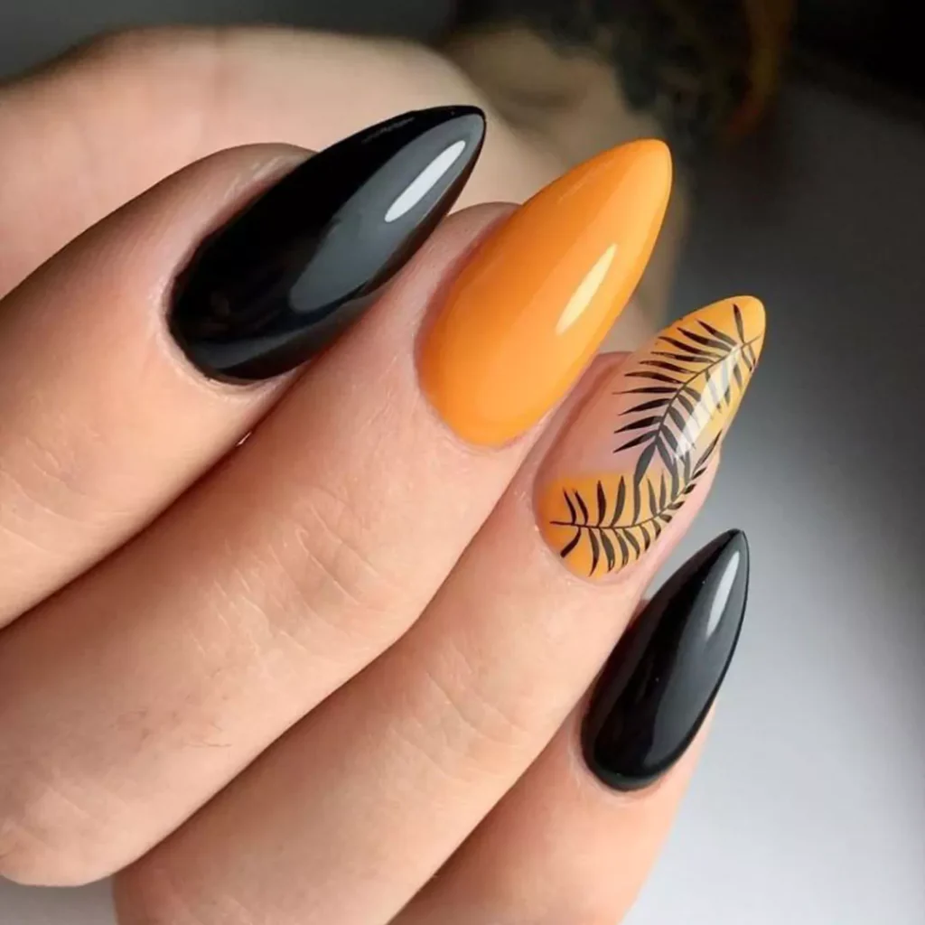 delicate Mustard Nail art Designs 