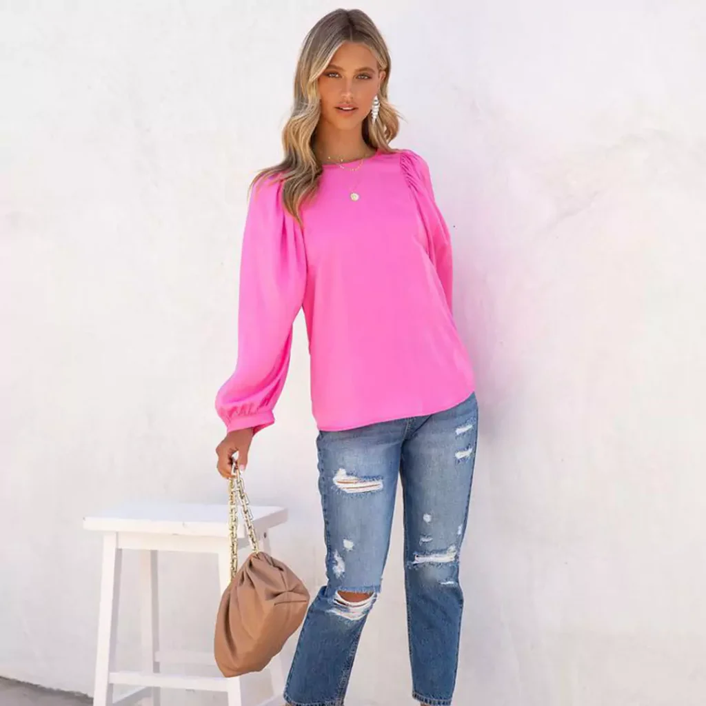 trendy pink shirts outfit for women of 2024 