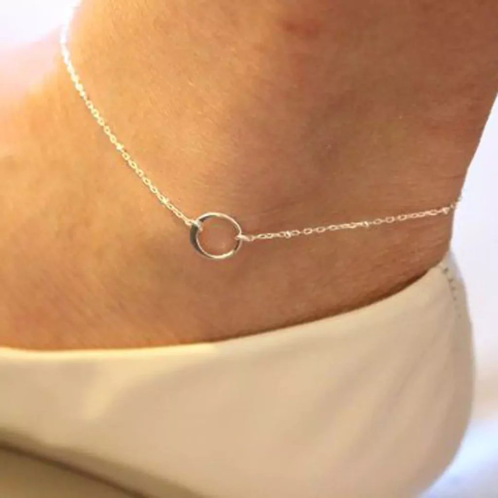 splendid circle design gold anklets