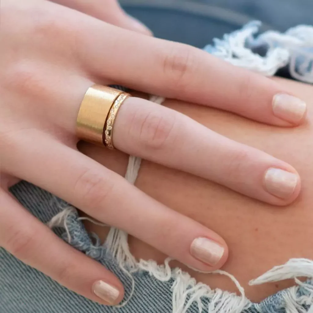 delicate Gold Wide Rings