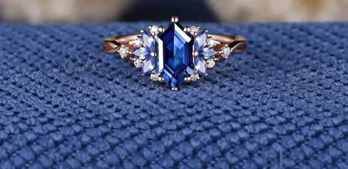 unique gold sapphire engagement rings