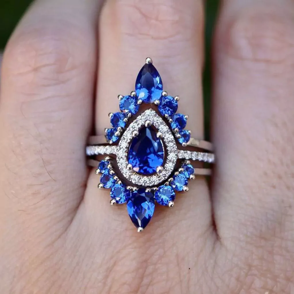 sparkling gold sapphire engagement rings