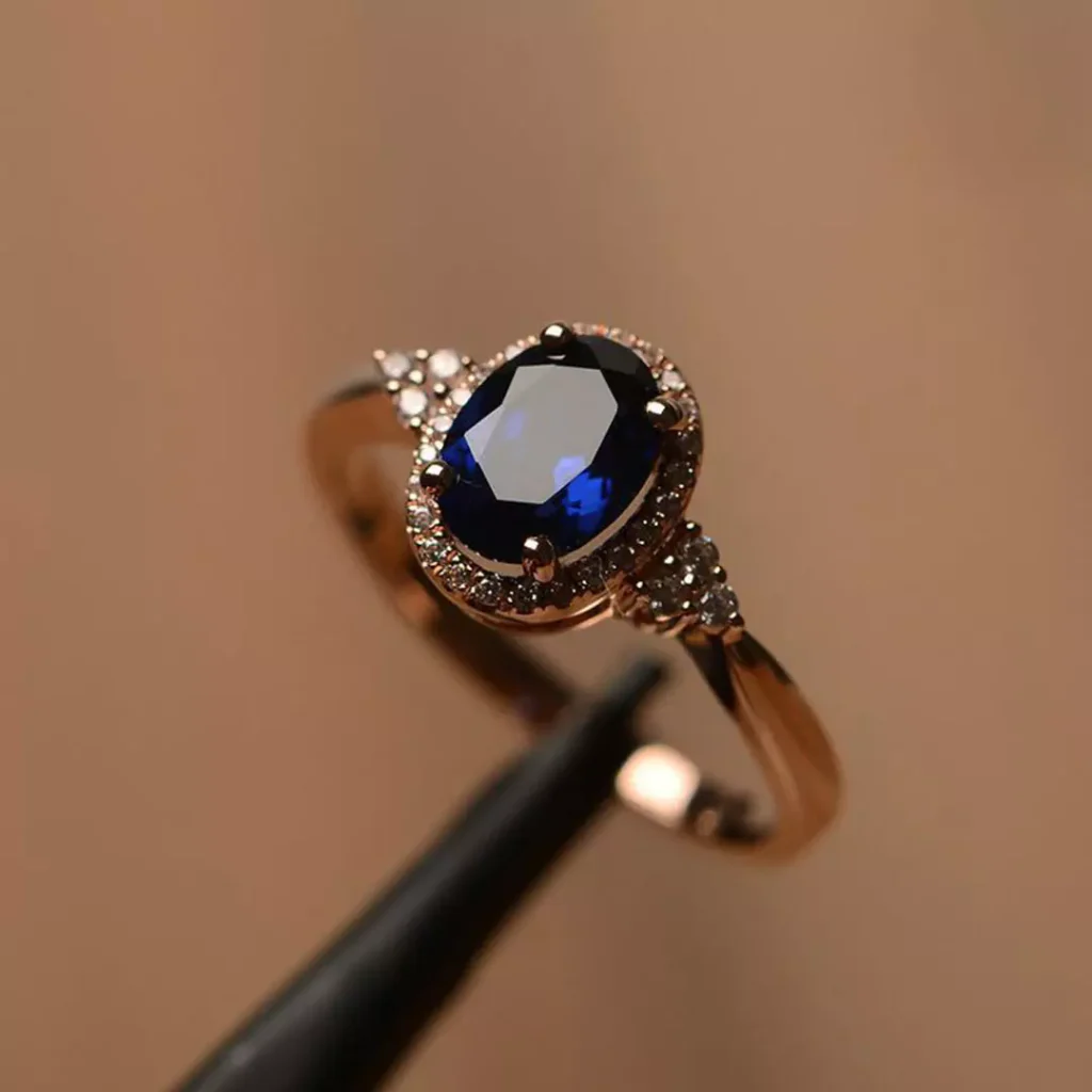 luxurious gold sapphire engagement rings