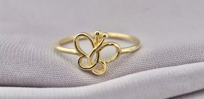 glamorous butterfly gold rings