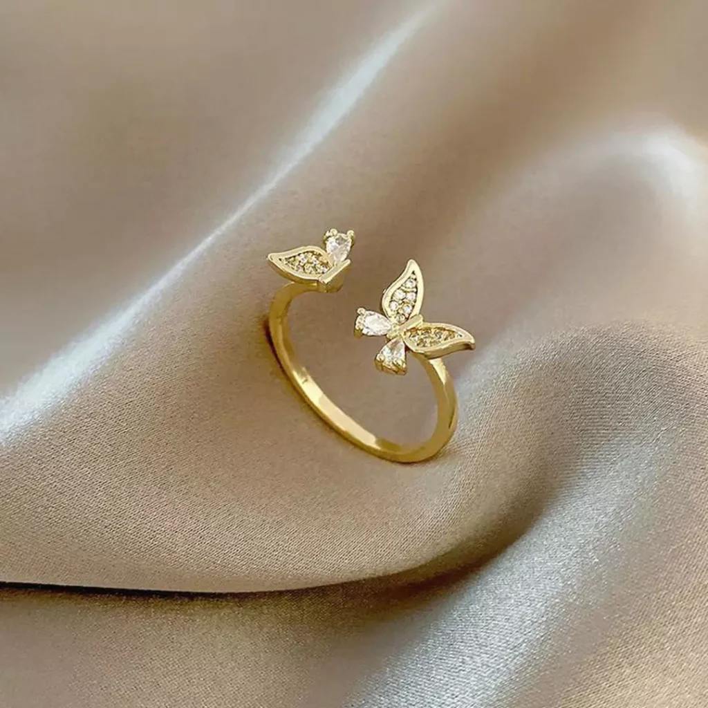 magnificent butterfly gold rings