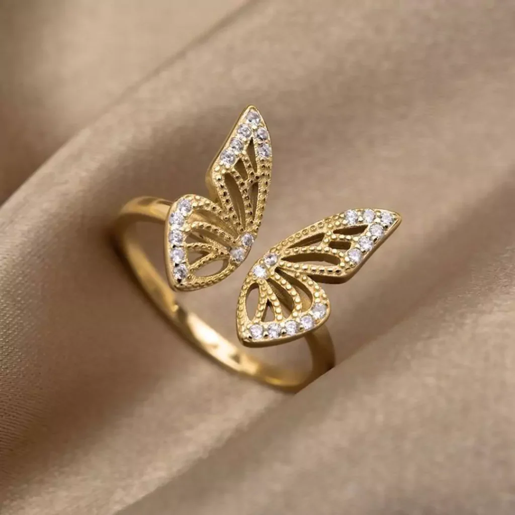 stunning butterfly gold rings