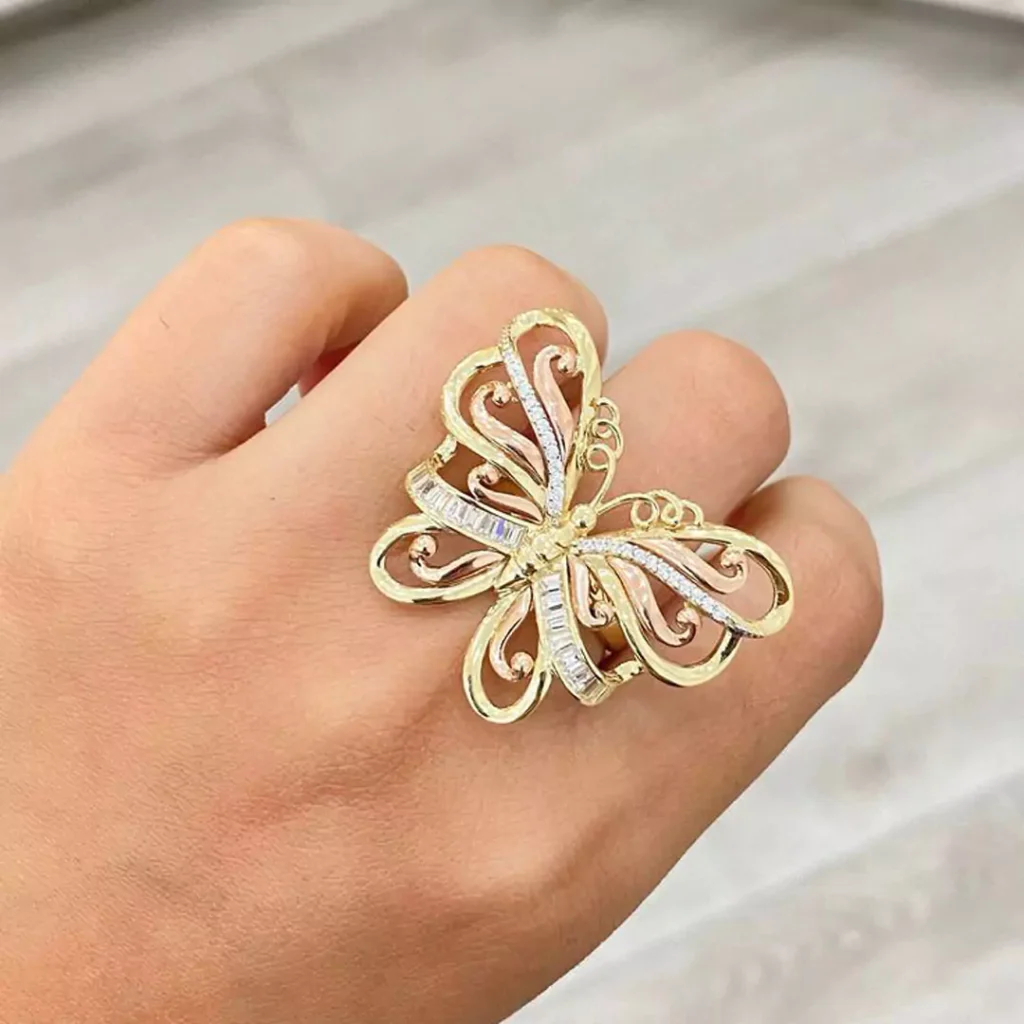 majestic butterfly gold rings