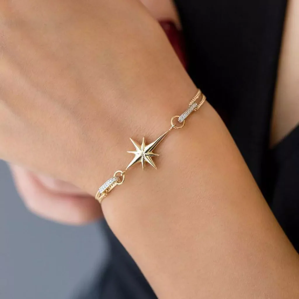 exquisite  gold bracelets with star designs for women 