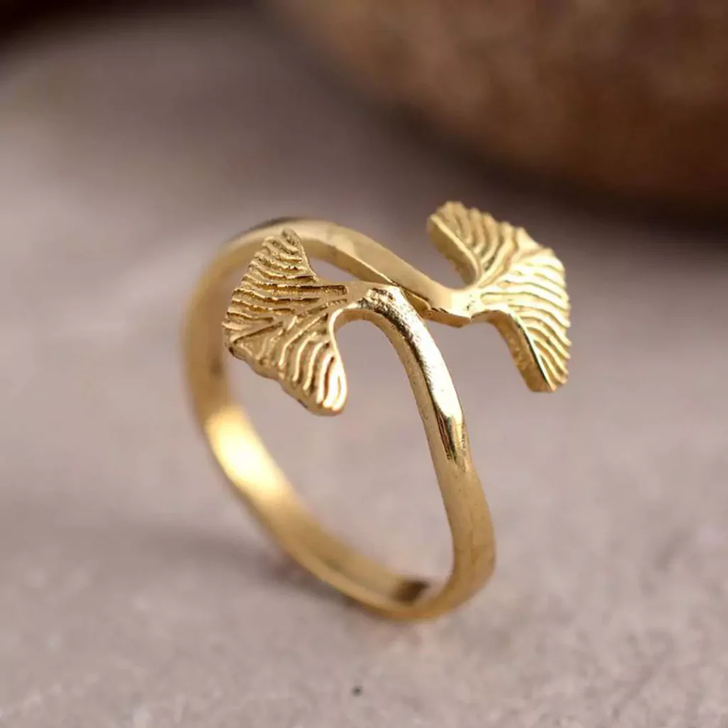 dazzling gold leaf rings