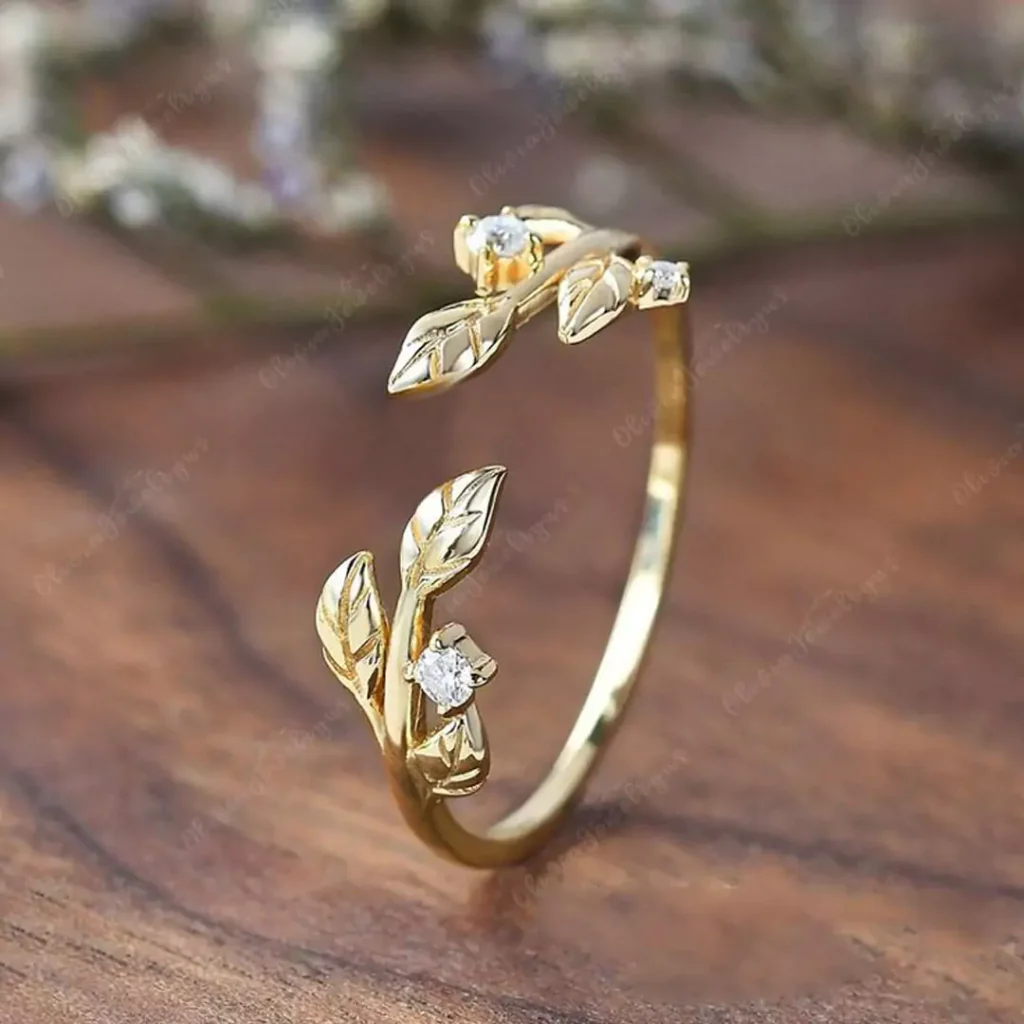 majestic gold leaf rings