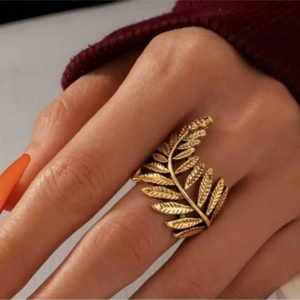 splendid gold leaf rings