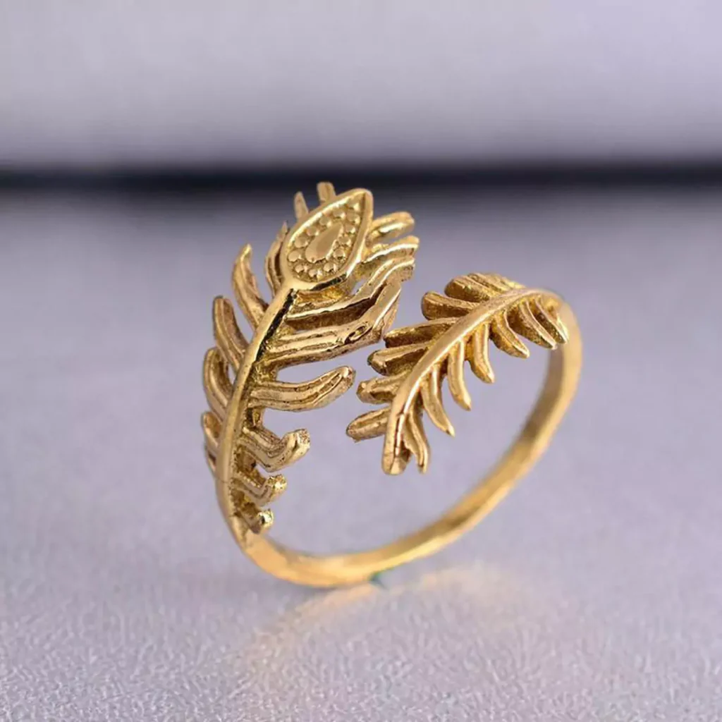 elegant gold leaf rings