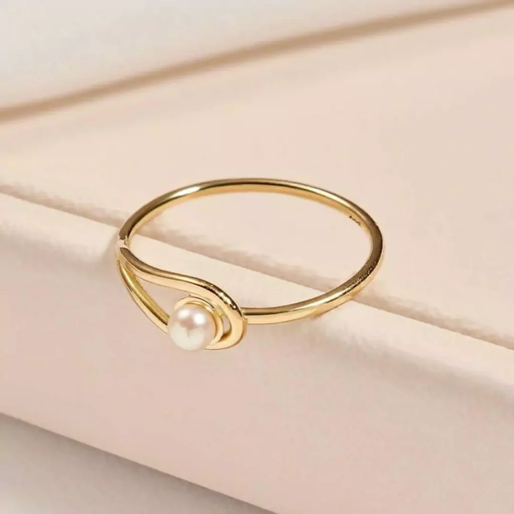 dazzling pearl gold rings 