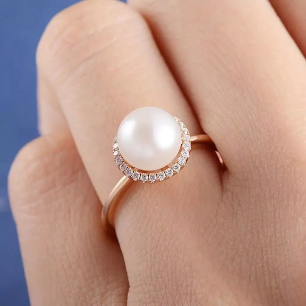 sophisticated pearl gold rings 