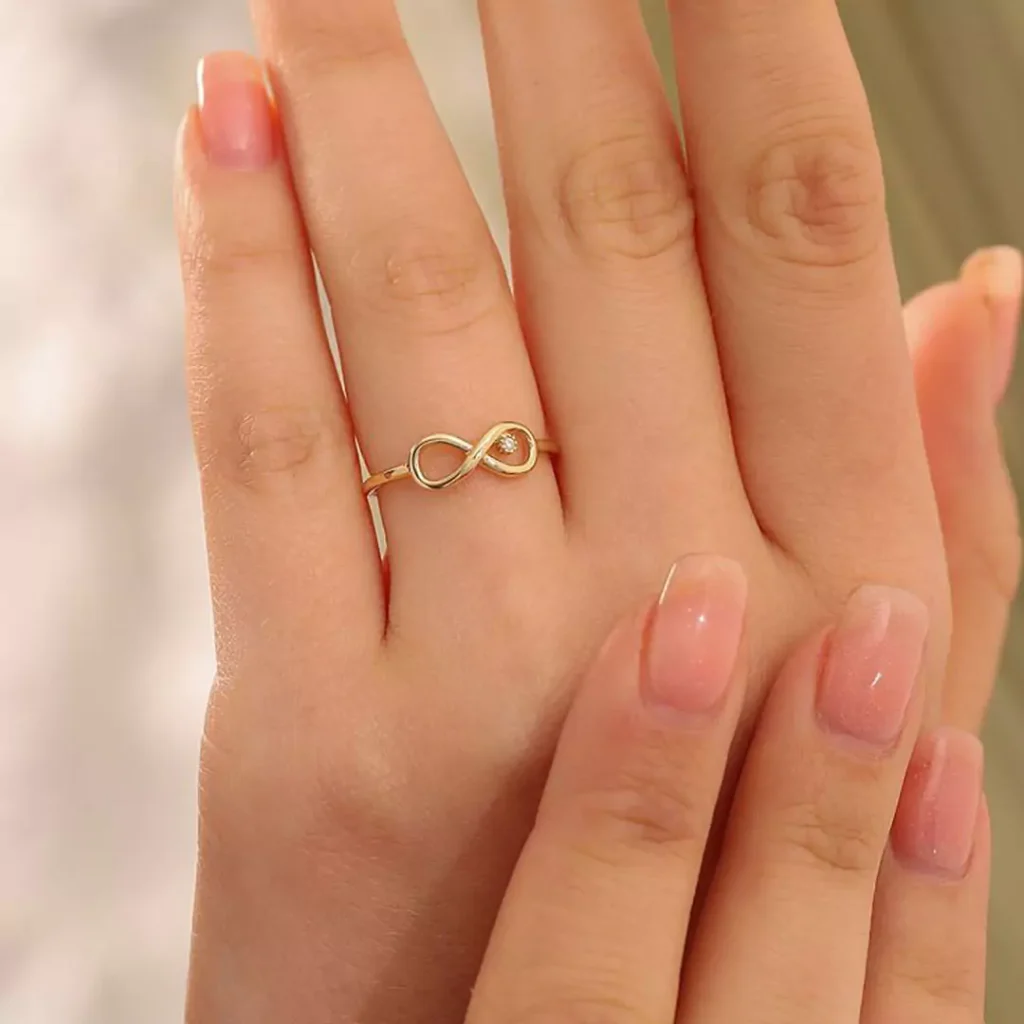 glamorous gold infinity symbol rings 