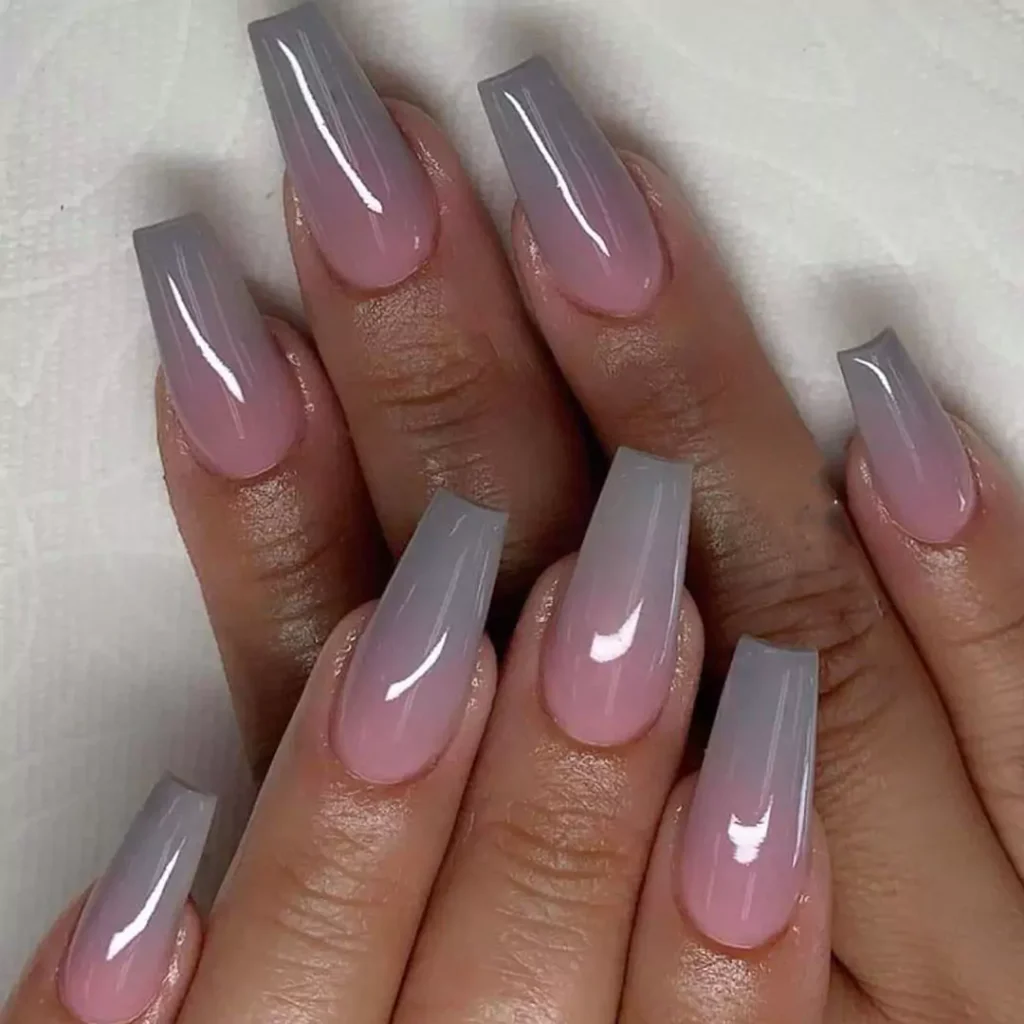 stylish gray and pink nail designs